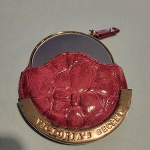 Victoria's Secret Red Compact Mirror with Gold Trim